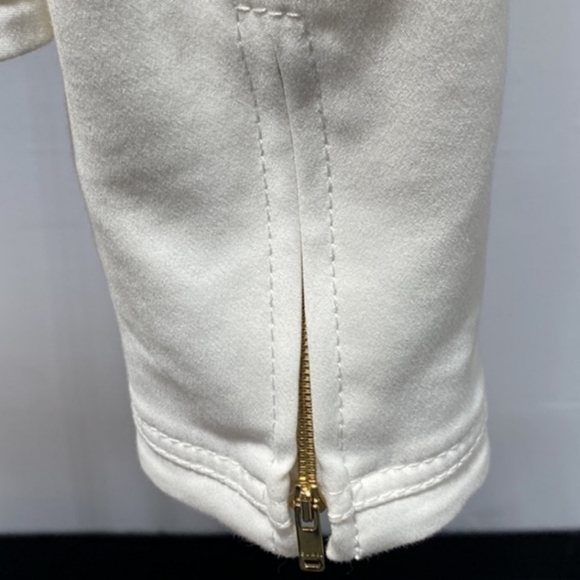 GUCCI SIZE 42 WHITE JACKET WITH BLACK LEATHER BELT - Picture 8 of 10